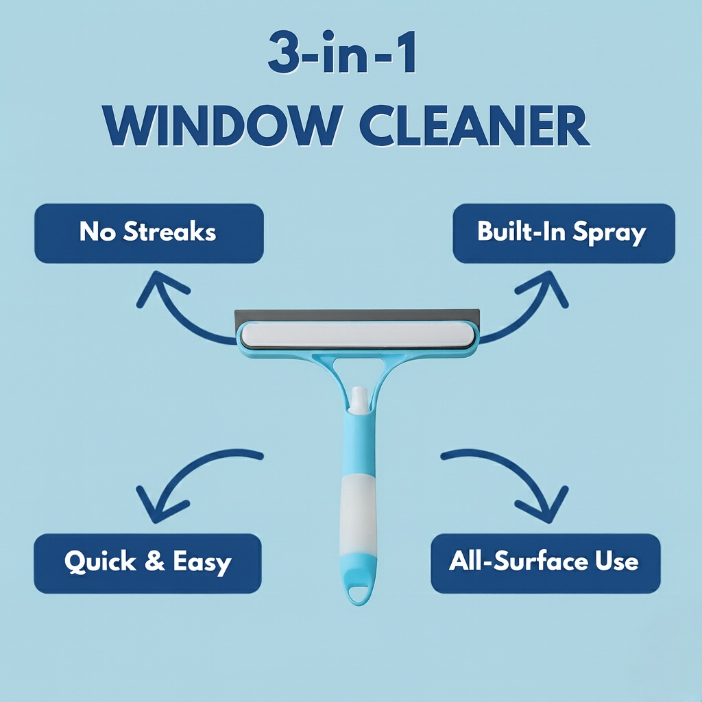 3-in-1 Window Cleaning Squeegee